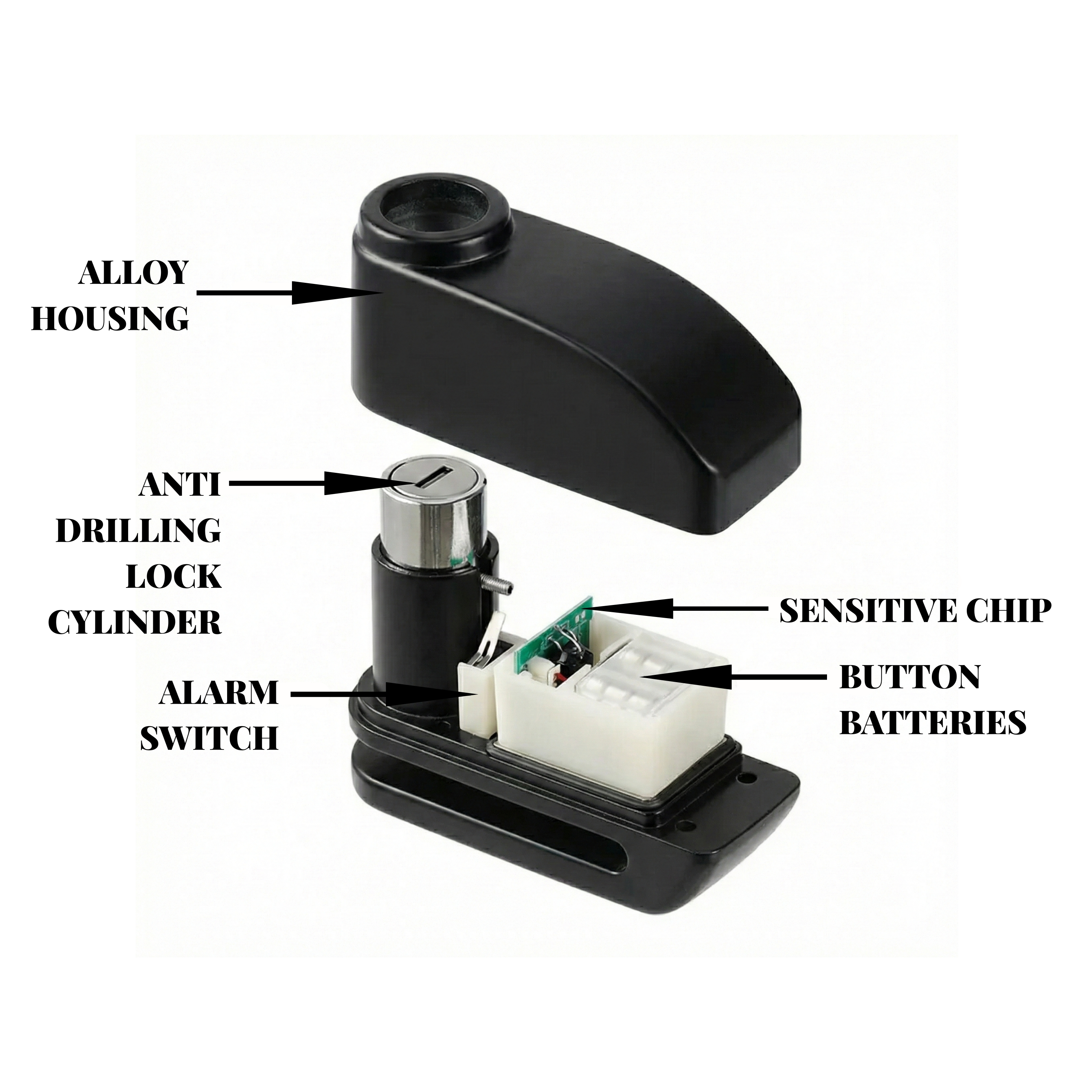 Ultra-Loud 110dB Anti-Theft Disc Lock