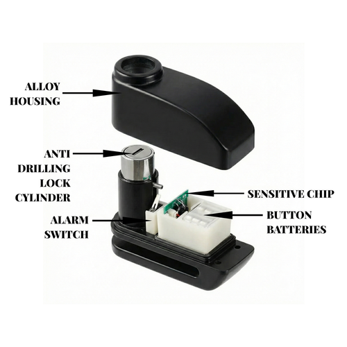 Ultra-Loud 110dB Anti-Theft Disc Lock